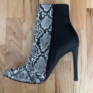Snakeskin high boot